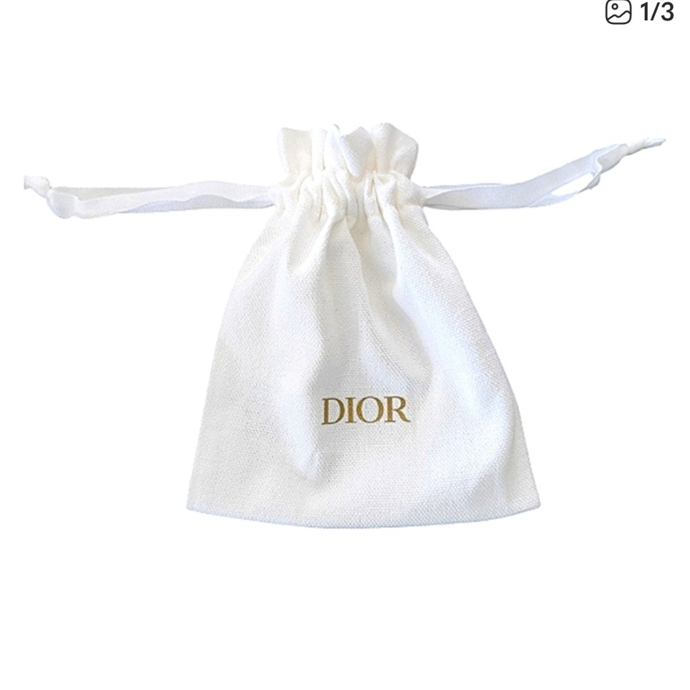 DIOR SMALL DRAWSTRING CANVAS COSMETIC OR JEWELRY POUCH